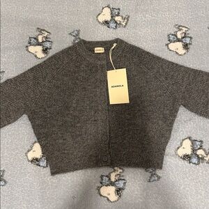 Adanola Gray Cardigan Sweater